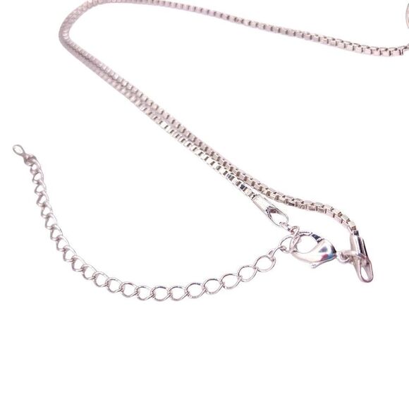 Silver pink clear cubic zirconia halo pendant necklace - Picture 3 of 5